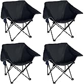 4 Pack Portable Camping Chair Compact Collapsible Outdoor Folding Sports Chairs for Adults Heavy Duty Camp Sporting Events Park Lawn 400 Lbs Black Black