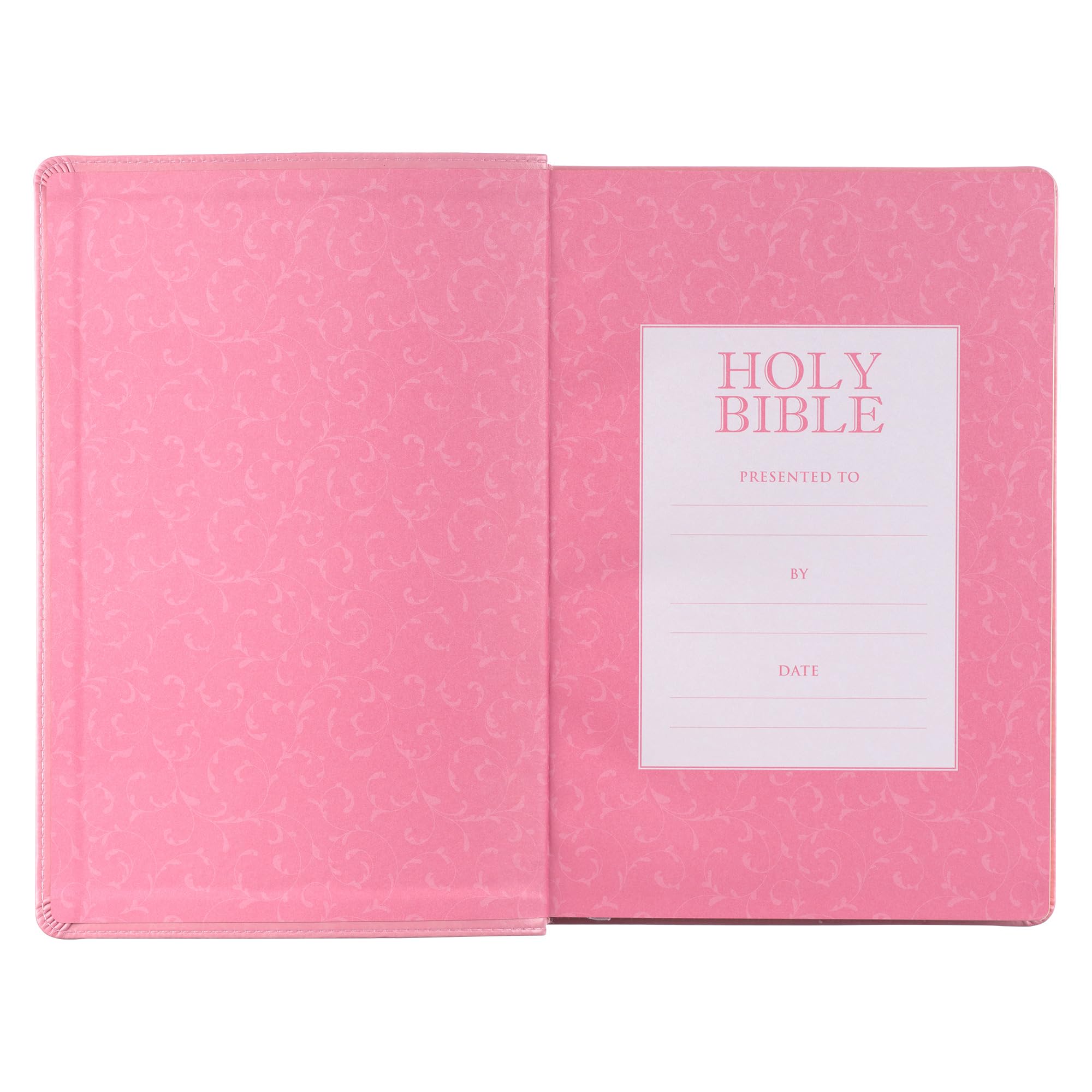 KJV Holy Bible, Giant Print Full-size Faux Leather Red Letter Edition - Thumb Index & Ribbon Marker, King James Version, Pink (KJV Full Size GP Editions)