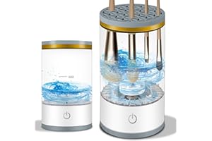 CANARY COTTAGE Makeup Brush Cleaner - Portable Electric Cleaner for Small to Medium Brushes, Fast and Efficient Cleaning, Ideal for Makeup Enthusiasts (white)