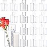 Didaey 48 Pcs Cylinder Vases Set for Centerpieces 3.4''Diameter 6/8/ 10 Inch Tall Clear Glass Vase Hurricane Floating Candle Holder for Wedding Table Decoration