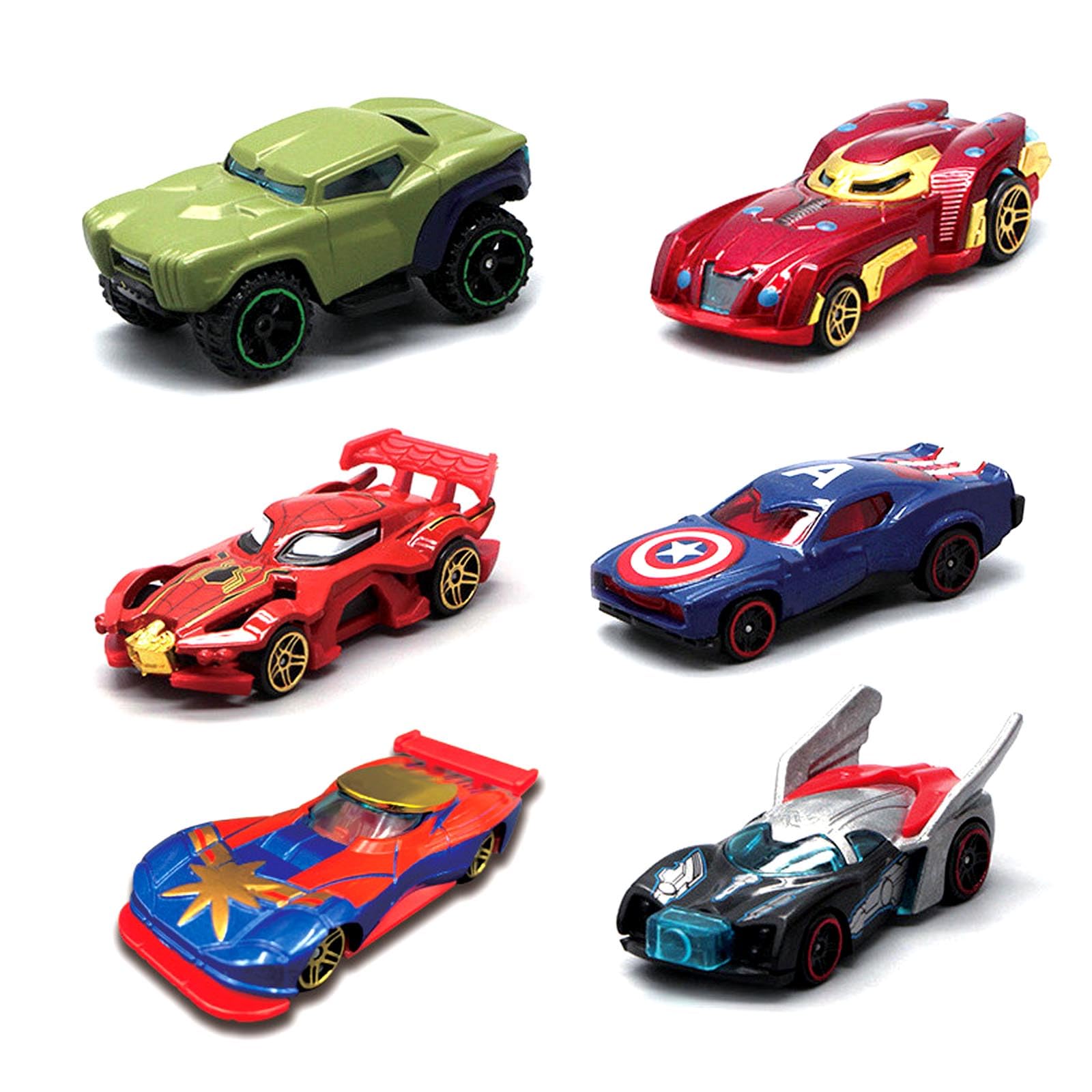 AWAVM 6PCS Spider Car Avengers Marvel Alloy Car Toys Gift for Fan Kids Ages 4 and Up