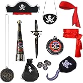 BanKids Pirate Accessories Set Role Play Captain Halloween Cosplay Party Pirate Costume Decorations Kids adult