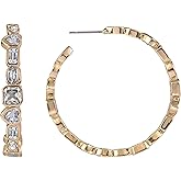 Daisy Fuentes Gold Tone Post Hoop Earrings with CZ Stones