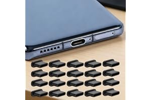 20Pcs Type-C Universal Phone Dustproof Net Stickers Speaker Mesh, Anti Dust Net Sound Hole Charging Port Cover Plug (Black)