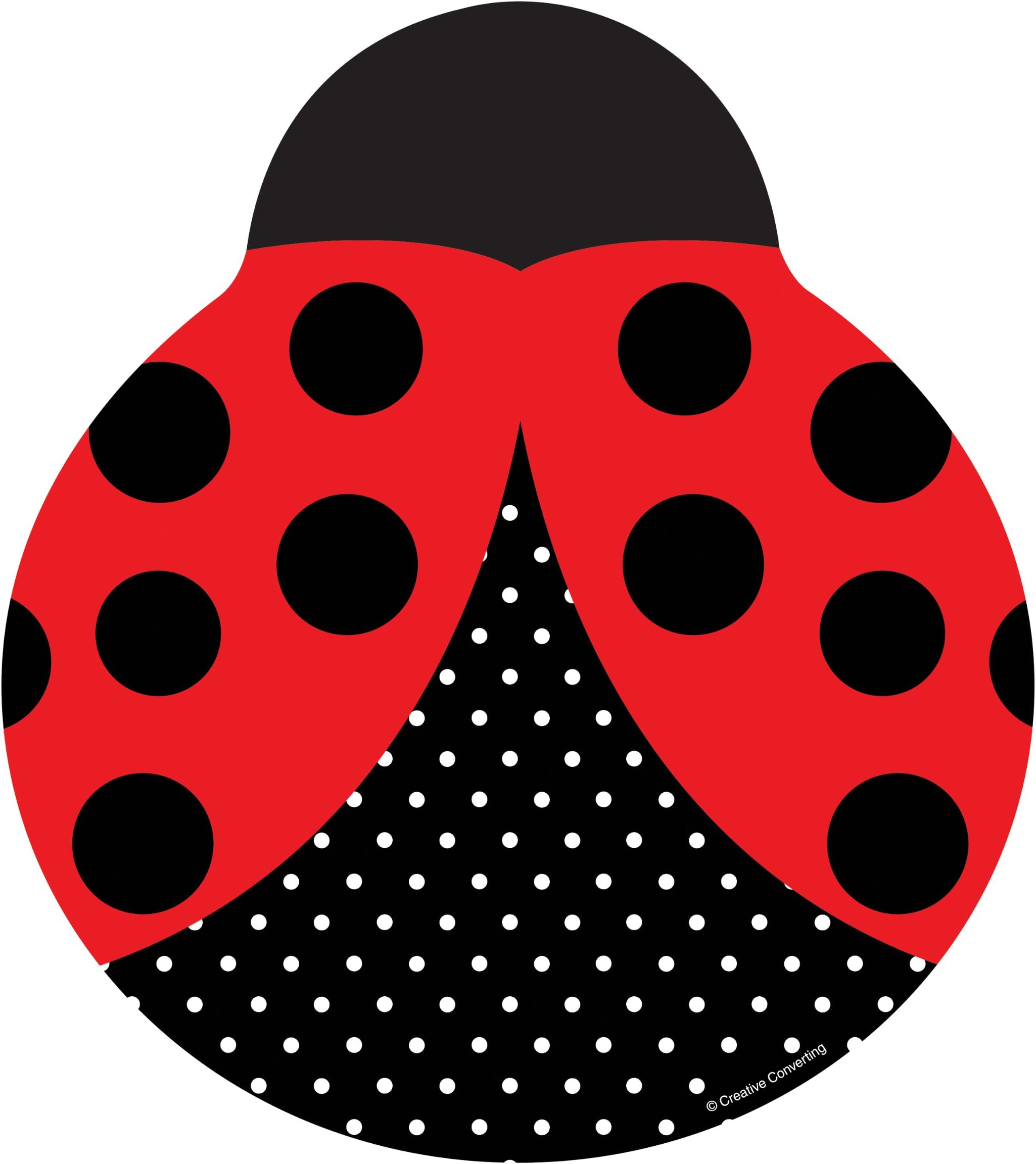 Fancy Ladybug Shaped Polka Dot Dinner Party Plates x 8