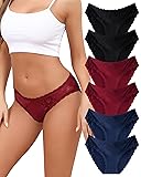 Oegho 6 Pack Cotton Underwear for Women Bikini