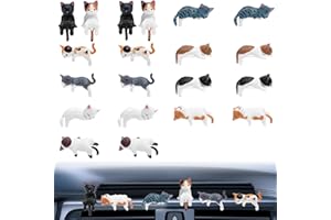 20 PCS Miniature Cat Figurines, Cute Mini Resin Cats Accessories for Computer Monitor Decor & Car Dashboard Decorations, Desk