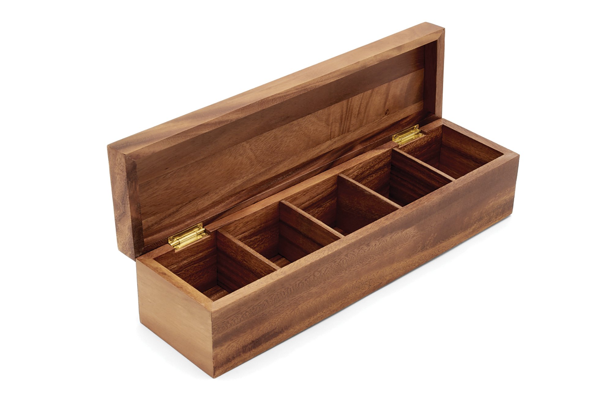 Ironwood Gourmet 28631 Townhouse Tea Box, Acacia Wood, 5-Cell