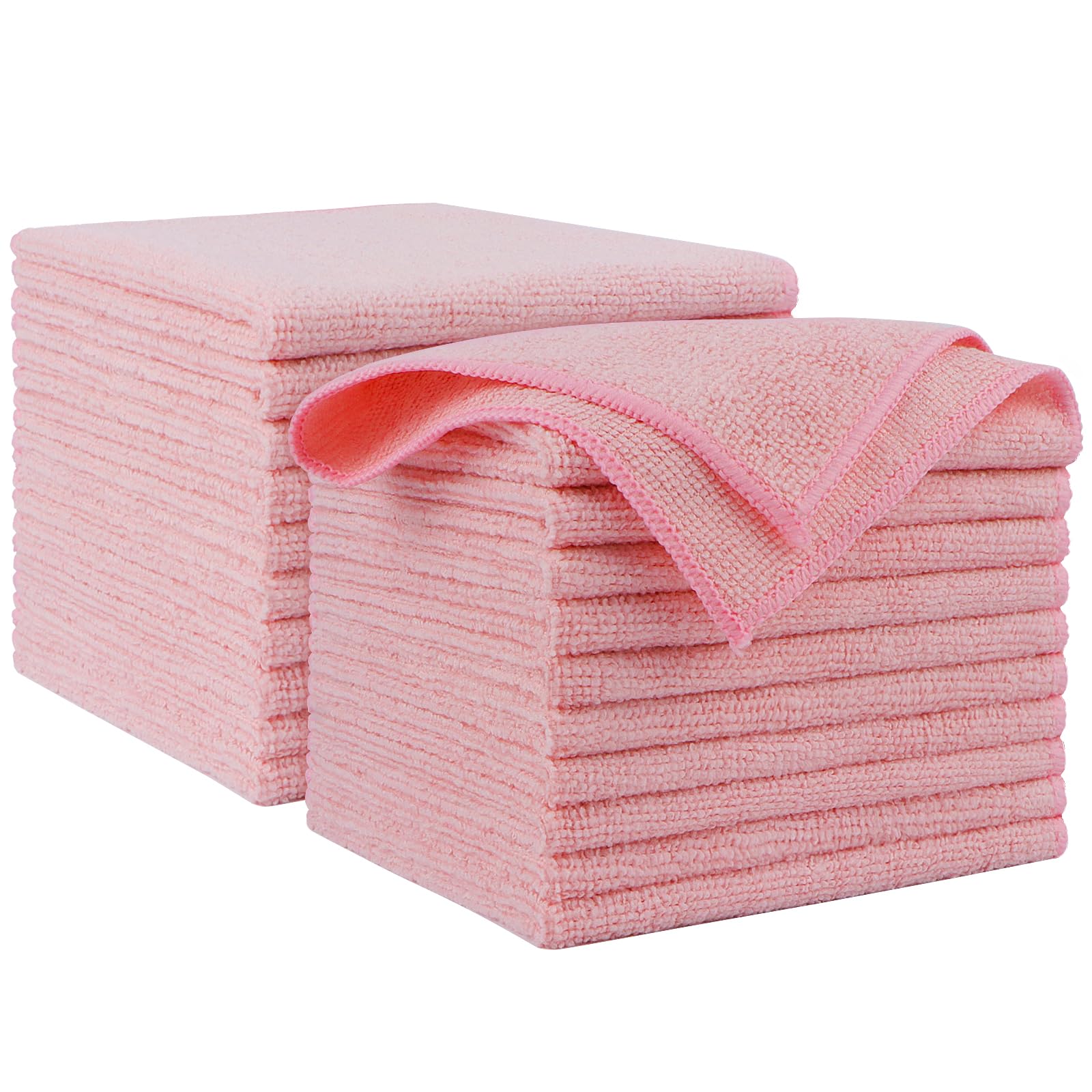 Photo 1 of AIDEA Microfiber Cleaning Cloth Pink 20PK, Microfiber Towels for Cars, Premium Car Cloths, Dusting Cloth Lint Free Cleaning Rags for SUVs, House, Kitchen, Window, Workshops,12×12"
