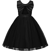 Uhnice Flower Girl Sleeveless Tulle Knee Length Party Dress Birthday Outfit for Wedding Special Occasion