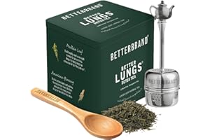 Betterbrand BetterLungs Mullein Lung Support Tea - 20 Loose Leaf Servings - Ginseng, Elderberry, Ginger & Thyme for Lung Cleanse, Congestion Relief, Mucus Detox - Caffeine Free