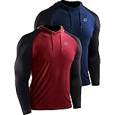 NELEUS Men's Dry Fit Athletic Shirt Workout Running Long Sleeve Shirts with Hoods