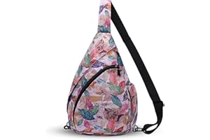 HUA ANGEL Crossbody Sling Bag, Multipurpose Sling Pack for Travel Hiking Trendy Chest Bag Shoulder Daypack, Convertible Strap