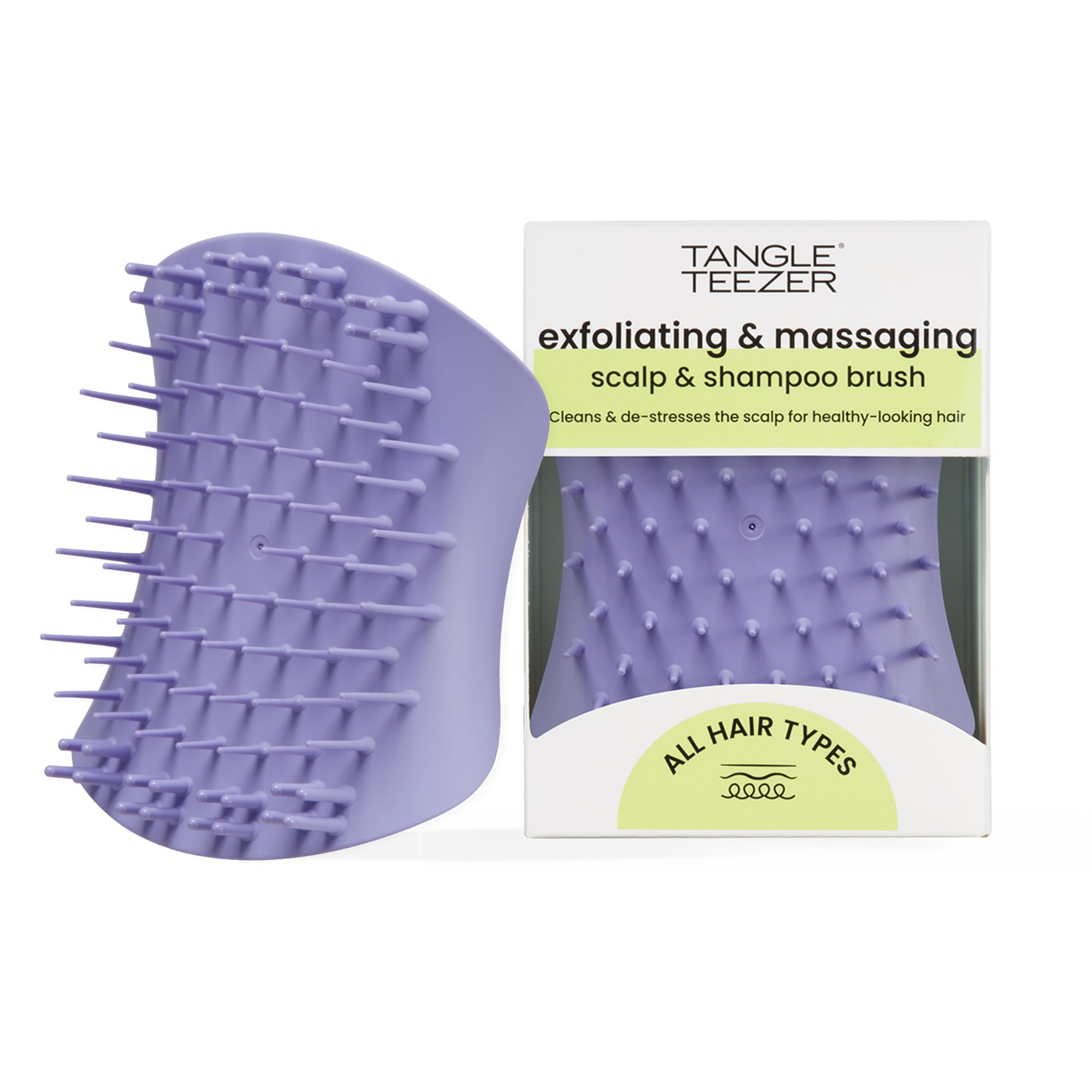 Tangle Teezer The Scalp Exfoliator & Massager - Perfect for Hair Treatment & Scalp Detox - Removes Dirt & Dead Skin Cells - Use in Shower or with Hair Oil - Lavender Lite