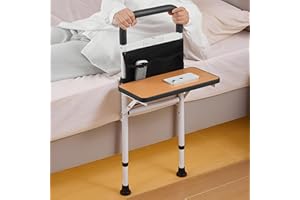 SHCINO Bed Rail for Elderly Adults with Motion-Sensing Light, Adjustable Non-Slip Grip Handle, Sturdy Steel Frame, Easy Insta