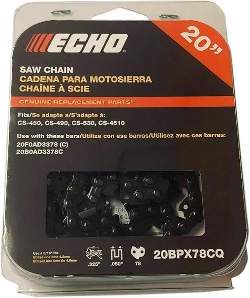 20BPX78CQ Echo 20" .325 Chainsaw Double Guard Chain Fits