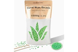2.2LB/1000g Wax Beads, Hard Wax Beads, Hard Wax Kit for Legs, Underarm, Face, Eyebrow, Bikini, and Brazilian Hair Remover, Women and Men Hair Removal Wax Beans Include 50 Waxing Sticks By Charmonic