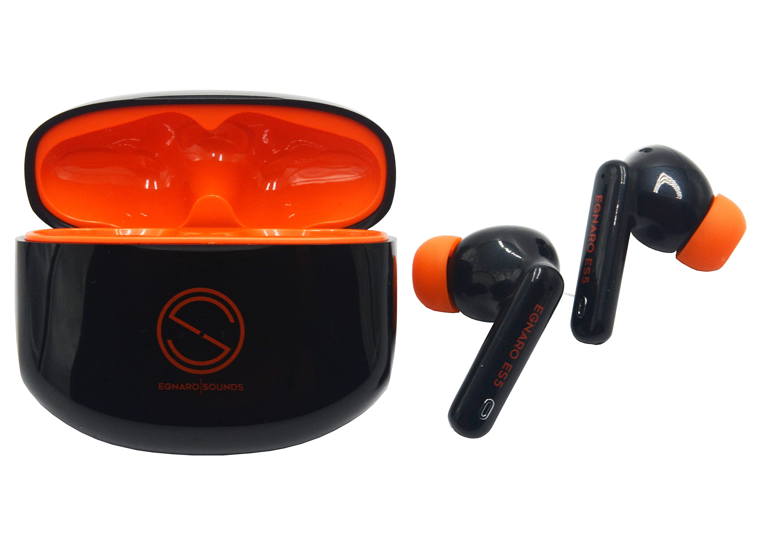 EGNARO ES5 True Wireless Stereo Earbuds Earphones, Bluetooth 5.1, Active Noise Cancelling, Touch Controls with Microphone and IPX4 water resistance, color black