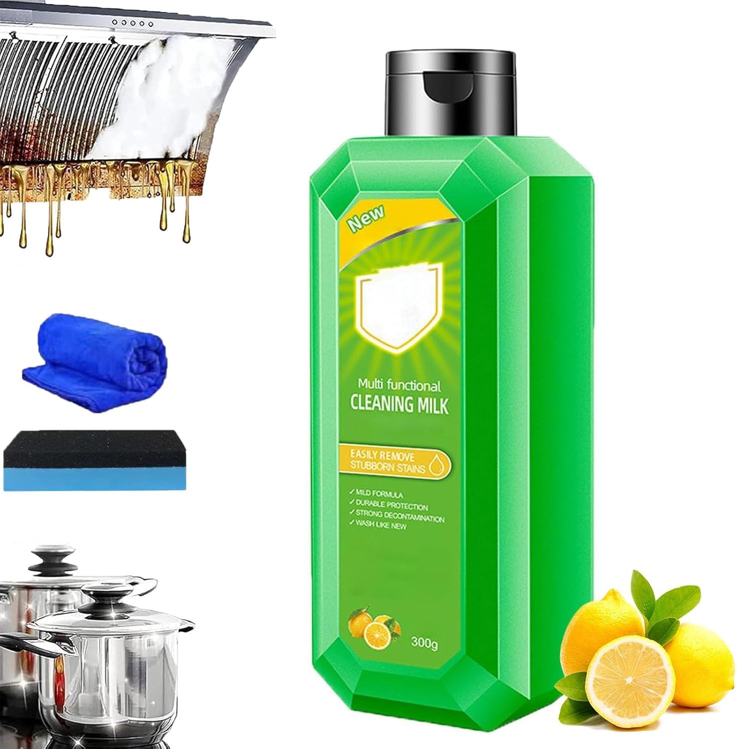 Photo 1 of 10.6 oz Cleaning Milk House Cleaner,2026 New Multifunctional Concentrated Cleansing Lotion,Powerful Effective Cleaner to Heavy Oil Stains,MultiFunctional Cleaning Milk for Household Kitchen (300ML)