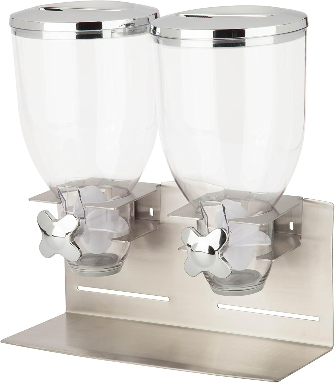 Zevro Indispensable Designer Dry Food Dispenser, Dual Control, Stainless Steel, Silver: Food Dispensers: Kitchen & Dining