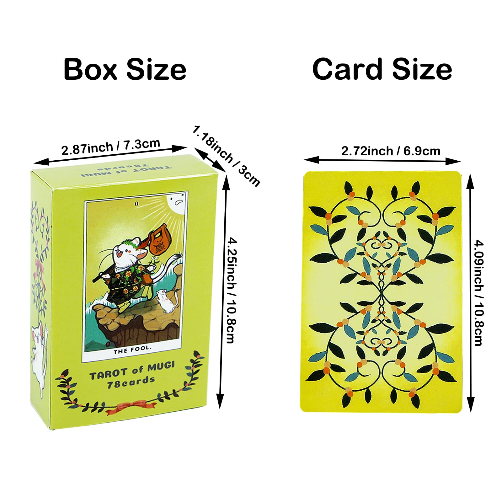 mrdiyshisha Tarot of Mugi, 78 Adorable Tarot Cards, Animal Tarot Deck for Beginners
