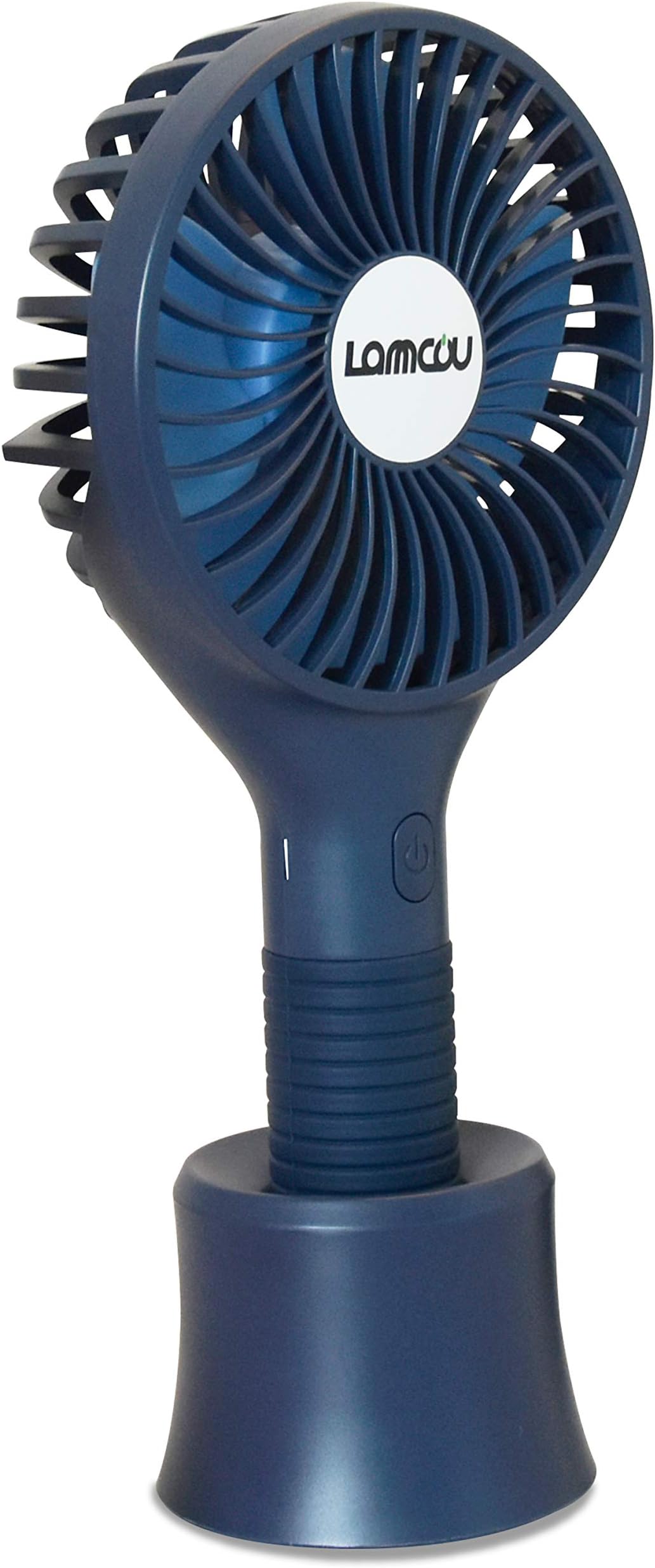 Lammcou Handheld Fan, Personal Portable Travel Fan Rechargeable USB Fan Lightweight Small Electric Desk Fan for Office Room House Fan Cooling Air Cooler Fans with 3 Speed Wind Navy Blue Colour