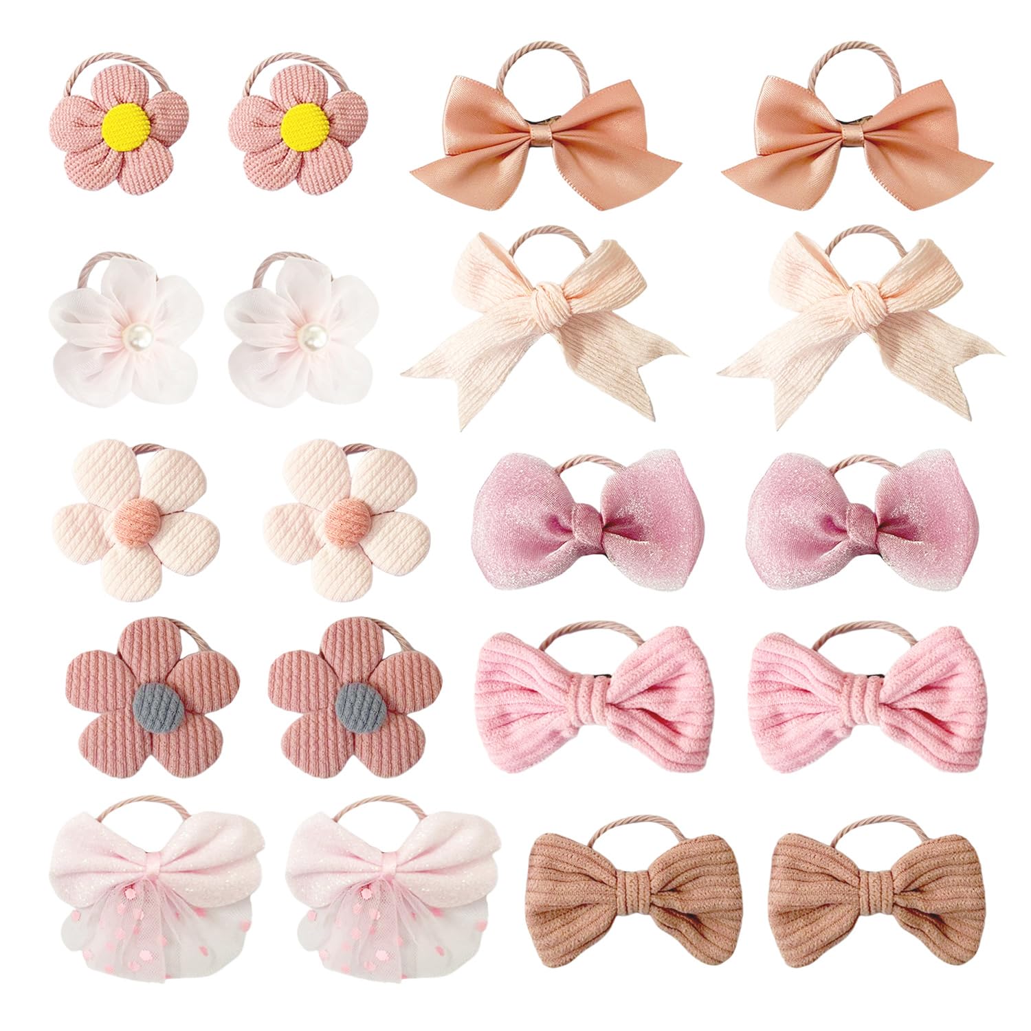 20 Pieces Of Pink Children'S Rubber Bands, Cute Hair Accessories, Bow Hair Accessories, Flower Hair Accessories, Elastic Hair Rings, Hair Accessories