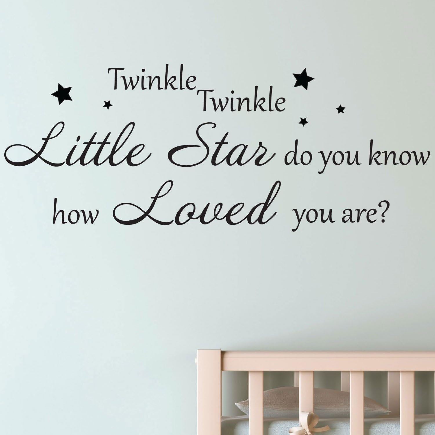 Twinkle Twinkle Little Star Nursery Kids Wall Sticker Quote Decal (Medium, White)