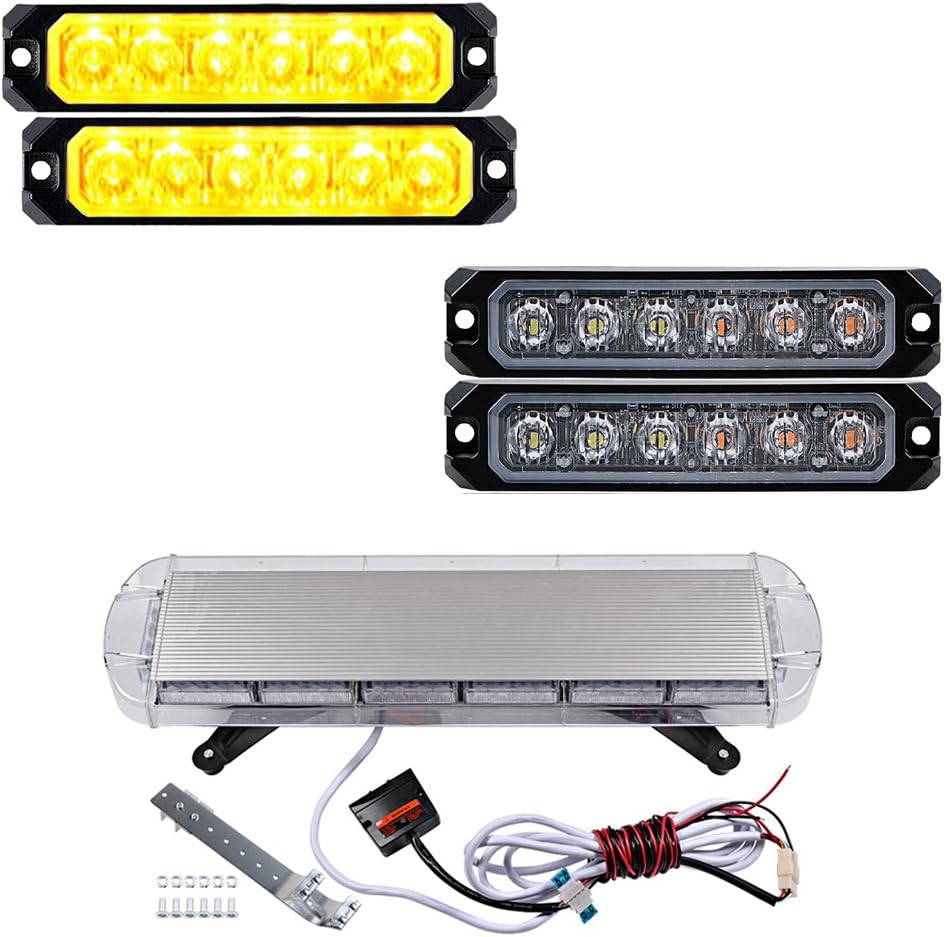 Complete Set AMBER 56LED 30 inch 56W Emergency Warning Car