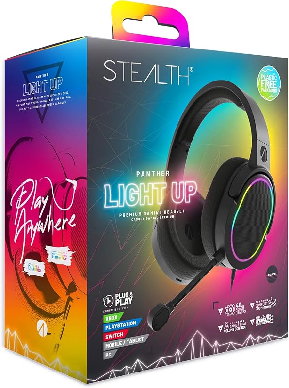 PANTHER LED Cuffie da Gaming premium - compatibili con XBOX, PS4/PS5, Switch, PC