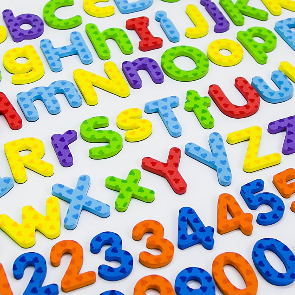 MAGTiMES Magnetic Letters and Numbers for Educating Kids in Fun -Educational Alphabet Refrigerator Magnets -112 Pieces (Letters and Numbers): Toys & Games