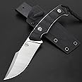 AUBEY Fixed Blade Knife with Kydex Sheath, 4.33" D2 Steel Blade, Full Tang Hunting Knife with G10 Handle, Sharp Survival Knife Belt Knife for Camping Outdoor Bushcraft Collection