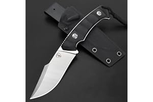 AUBEY Fixed Blade Knife with Kydex Sheath, 4.33" D2 Steel Blade, Full Tang Hunting Knife with G10 Handle, Sharp Survival Knife Belt Knife for Camping Outdoor Bushcraft Collection