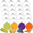 Elsjoy 24 Pack 10 Oz Plastic Bottles With Caps, Small Flask Reusable Round Flat Containers, Mini Juice Disposable Beverage Container for Alcohol, Leak Proof