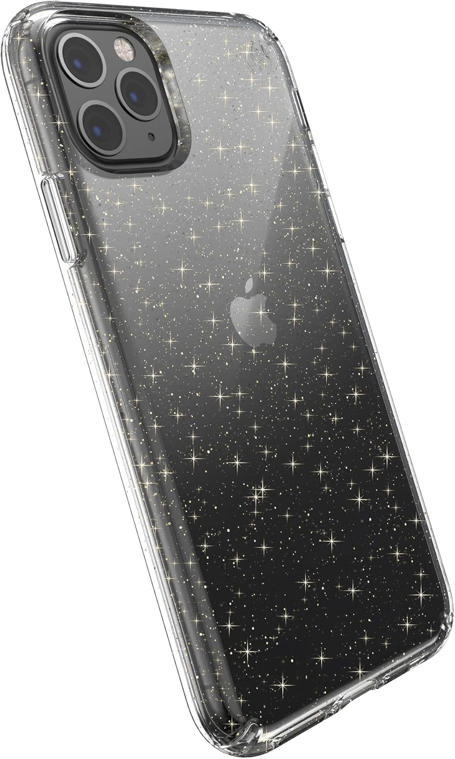 Speck iPhone 11 Pro Max Case - Presidio Clear + Glitter - Protective Ultra Thin Slim Hard Anti Scratch Cover, Clear/Gold Glitter (130027-5636)