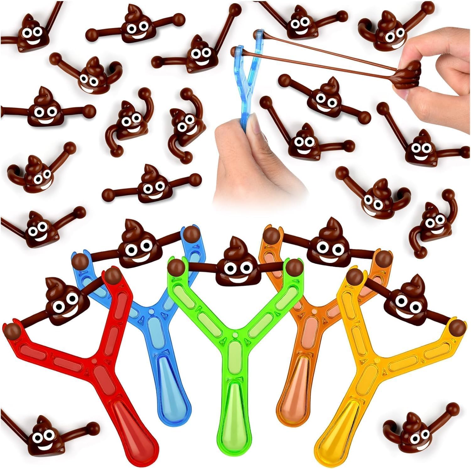 32PCS Funny Slingshot, Rubber Finger Catapult Toys Funny Stretchy Prank Gag Toys, for Birthday Goodie Bag Filler, Classroom Exchange Gift