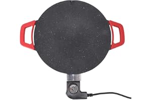 30cm Electric Griddle, Round Grill BBQ Griddle Concave Design Nonstick Cooking Griddle Pan Pancake Maker with Handles and Tem