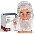 MEDICAL NATION 1000 Disposable Beard and Hair Net | Disposable Bouffant Hoods Caps, Beard Nets, Full Face Hair Nets | Unisex, Universal Size Hairnets for Food Service, Work, Cooking | White, 1000 Case
