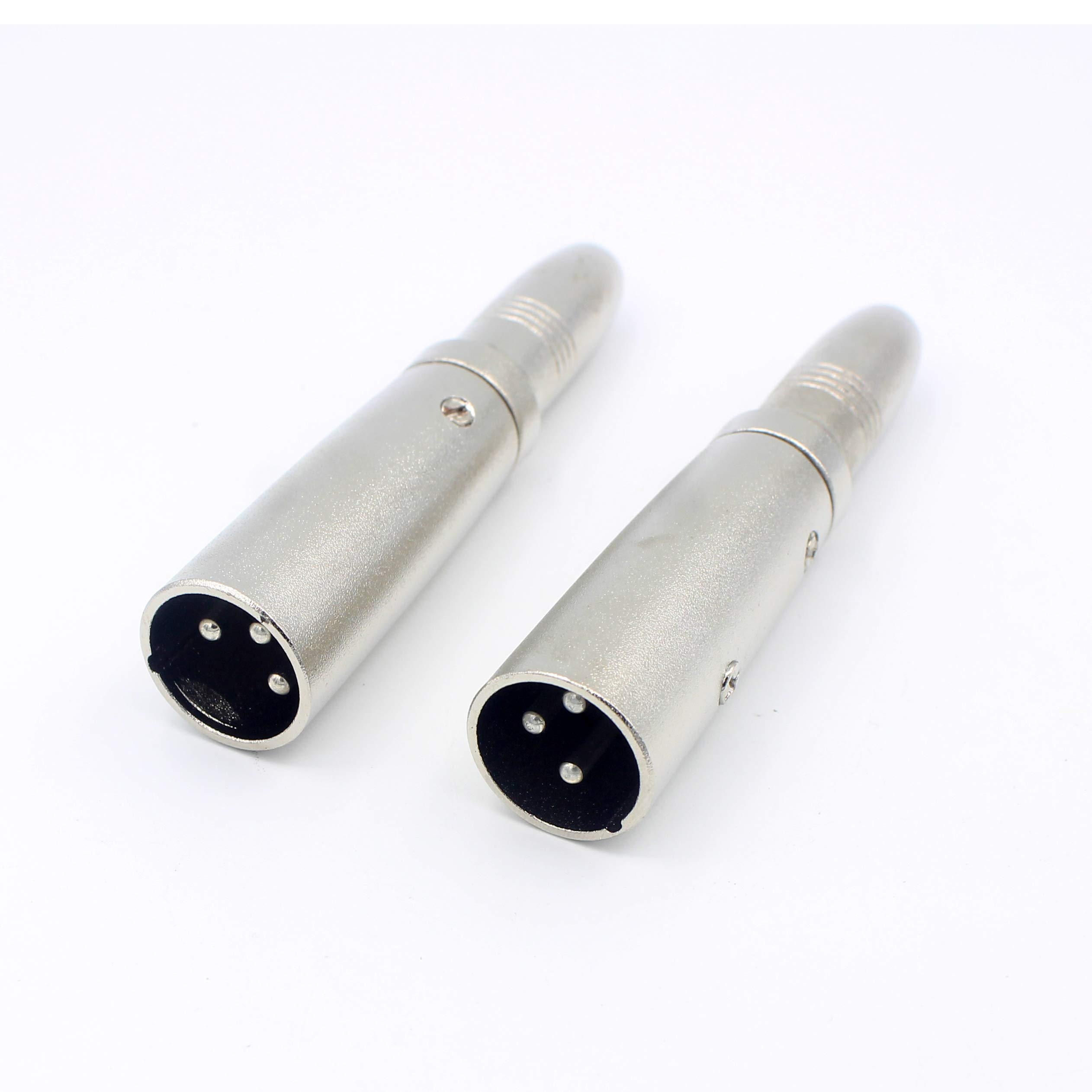 LoongGate XLR 3 Pin Male To 1/4" 6.35mm TRS Female Plug Adapter,Professional Metal Construction Mic Jack Plug Converter - 2 Pack