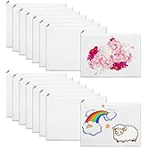 Tobeelec 16 Pcs Canvas Zipper Pouch, 12x9'' Large Canvas Cosmetic Pouch With Zipper, White Makeup Bags Plain for Women, Blank Bag Organizer Purse for Travel, Toiletry, DIY Crafts