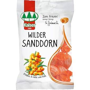 8 Beutel Kaiser Wilder Sanddorn a 90g Bonbons Bonbon einzeln gewickelt