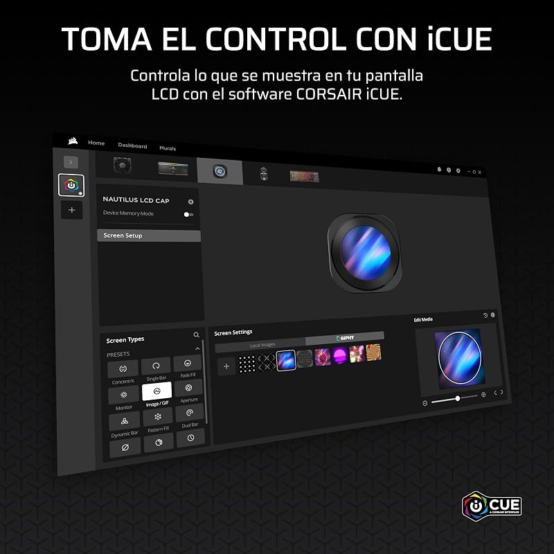 Nautilus RS Módulo para LCD – ara refrigeración de CPU Nautilus RS y Nautilus RS ARGB AIO – Pantalla LCD IPS de 2,1", Instalación Sencilla sin Herramientas – Negro