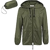 COOFANDY Mens Packable Rain Jacket Lightweight Waterproof Raincoat with Hood Outdoor Rain Gear Travel Hiking Cycling