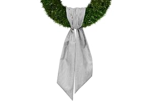 CHMACURA Birthday Wreath Sash for Front Door, Black Seersucker Sash Stripes Wreath Accessories for Home Wedding Anniversary Decorations