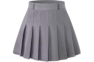 Joe Wenko Girls Women's Pleated Skirt, High Waist School Uniform A-Line Short Skirt
