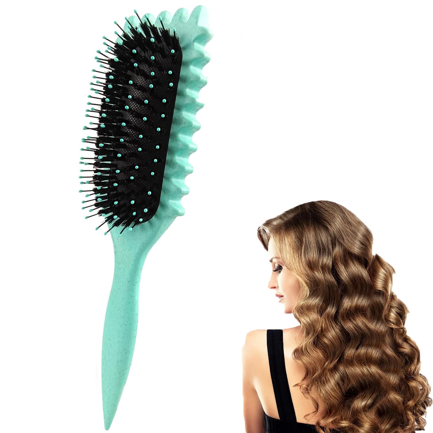 Curl Defining Brush for Curly Hair - Easy Detangling and Styling, Define Styling Curls, Perfect for Natural, Wavy, and Kinky Hair