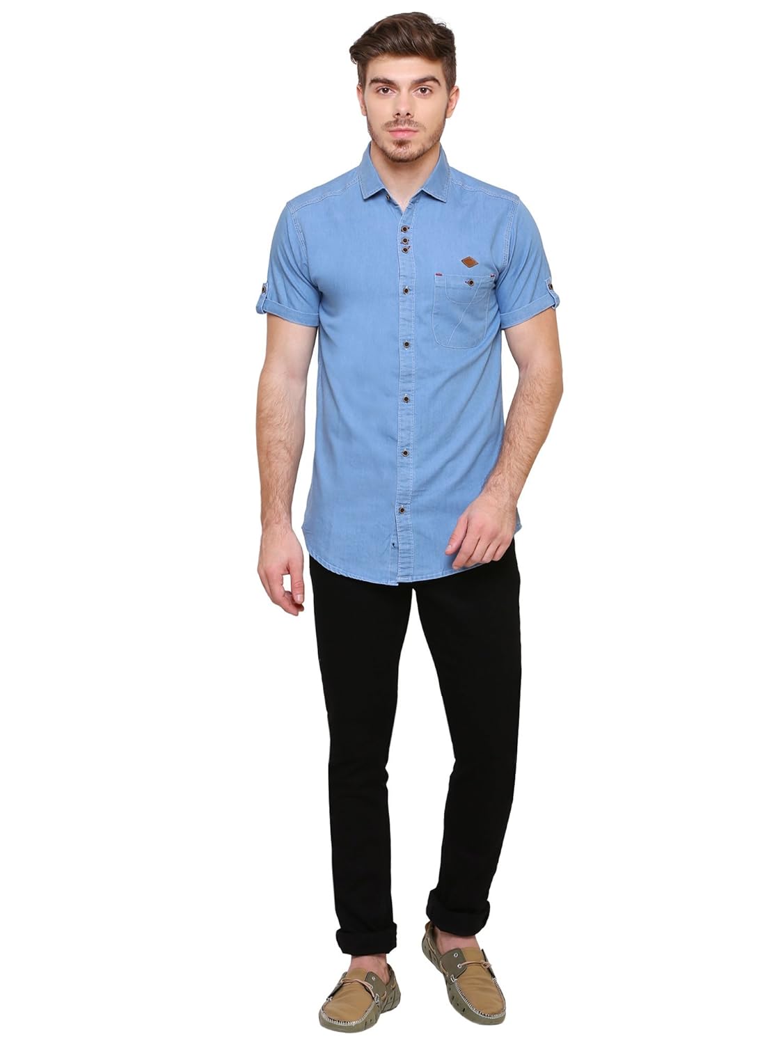 kuons avenue men's denim shirt for men half sleeve (colour options inside)