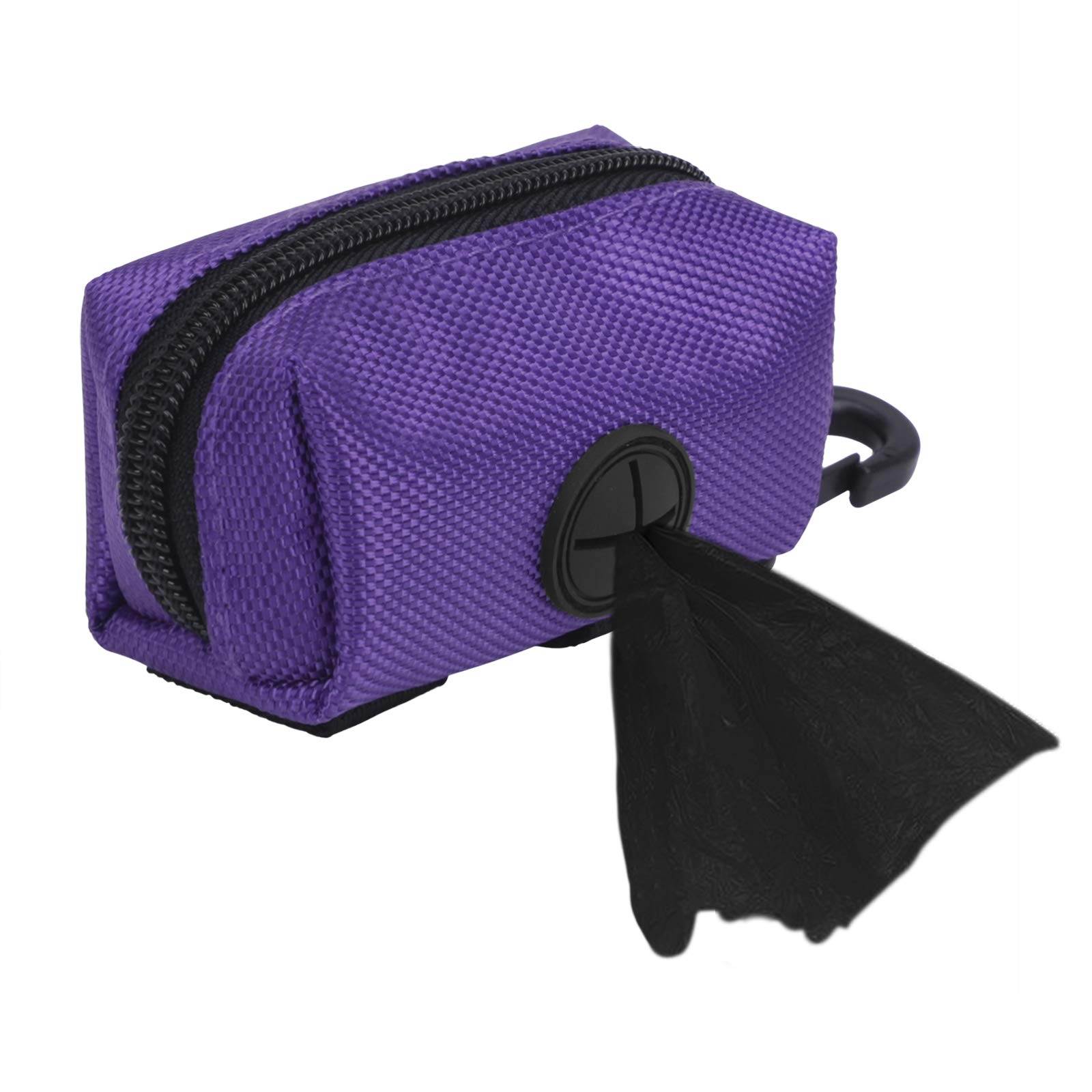 Dog Poo Bag Portable Dog Waste Bag Dispenser Lightweight Pick Up Bag Holder Carrier Leash Attachment with 1 Roll Poo Waste Bag Durable Metal Zipper Dog Garbage Bags for Pets Walking Running Hiking