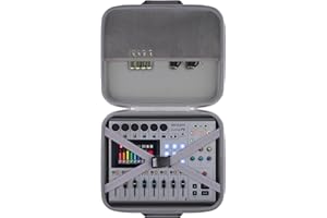 co2CREA Hard Travel Case for Zoom PodTrak P8 Podcast Recorder, Shockproof Protective Storage Bag with Hand Handle and Mesh Po