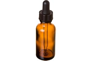 Yesker Amber Glass Bottles for Essential Oils with Glass Eye Dropper 30 ml (1oz) for Essential Oils, Chemistry Lab Chemicals, Colognes & Perfumes- Pack of 6